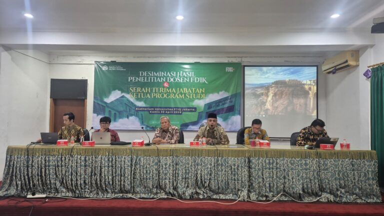 FDIK Universitas PTIQ Jakarta Gelar Desiminasi Hasil Penelitian Dosen dan Sertijab Ketua Prodi